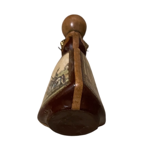 Hand Painted & Hand Tooled Modello Depositato Pilla Glass Leather Decanter - Picture 4 of 9